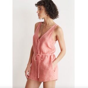Bella Dahl Pink Linen Romper